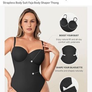 Shapellx Women's AirSlim Firm Tummy Compression Bodysuit ZG3 Black Size S